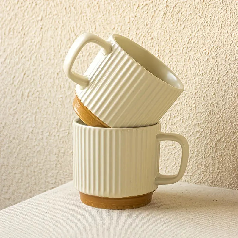 Creative Striped Ceramic Mug for Tea and Coffee