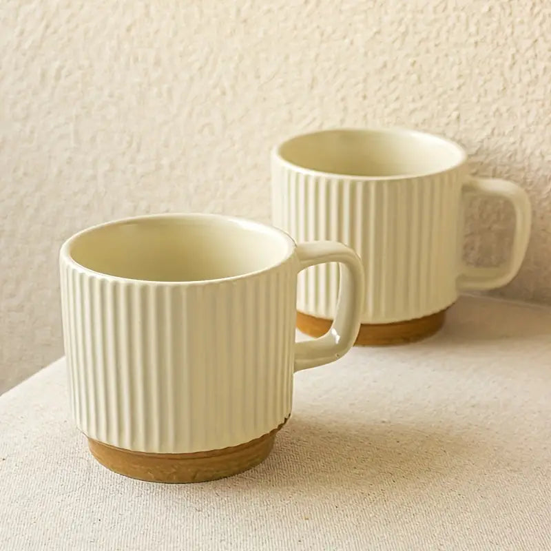 Creative Striped Ceramic Mug for Tea and Coffee