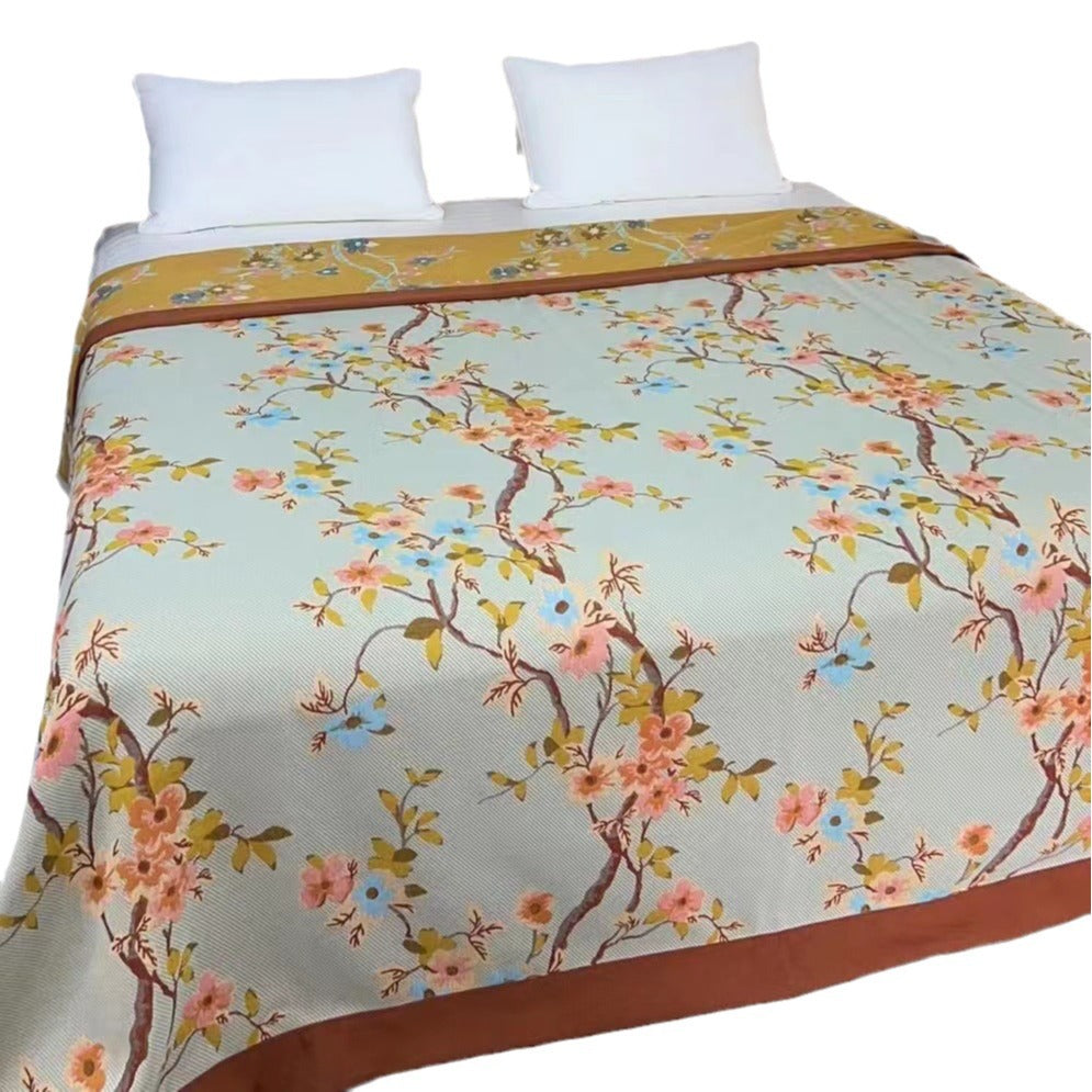 Multi-functional Cotton Floral Bedspread and Blanket
