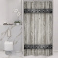 Gray Wood Texture Shower Curtain for Rustic Bathroom