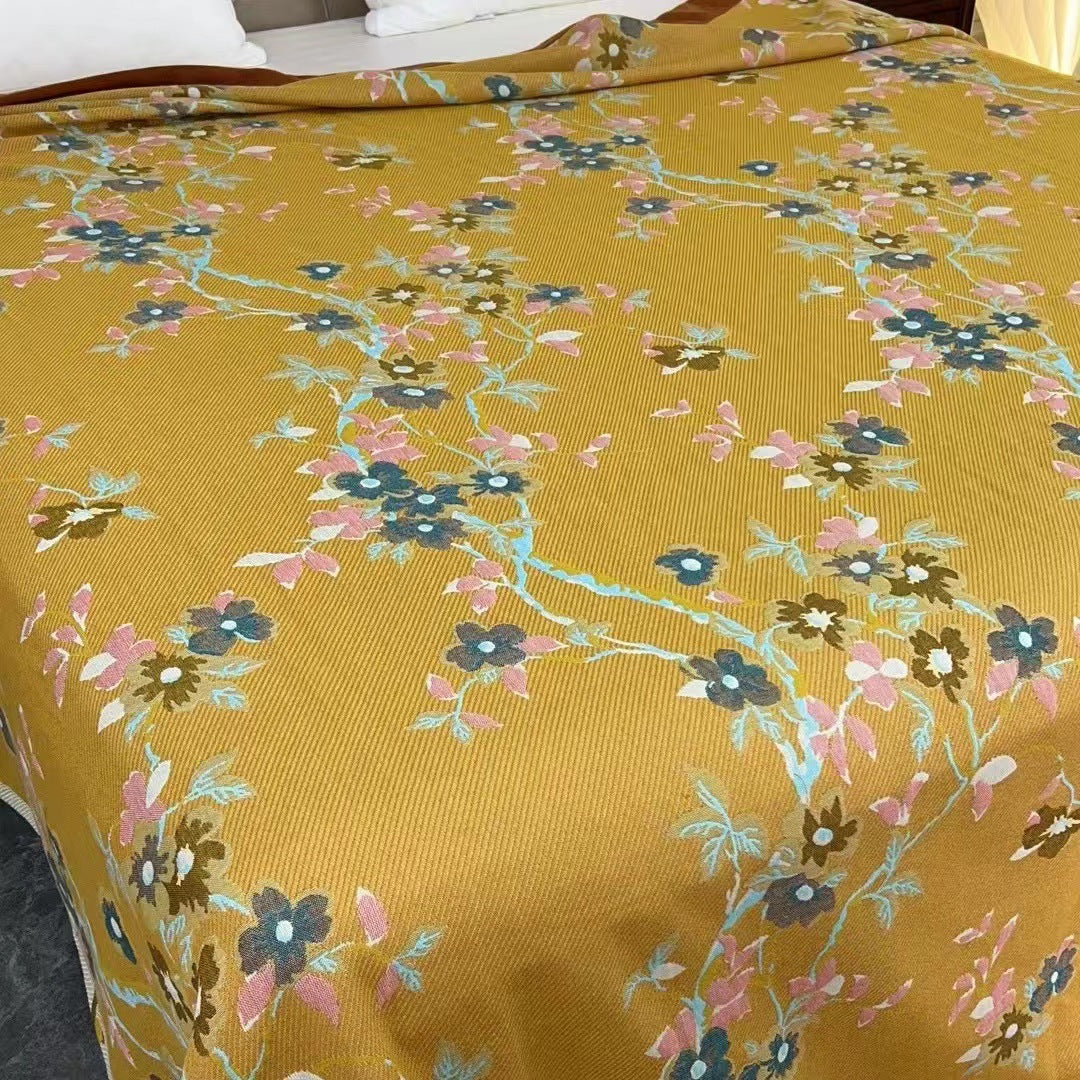 Multi-functional Cotton Floral Bedspread and Blanket