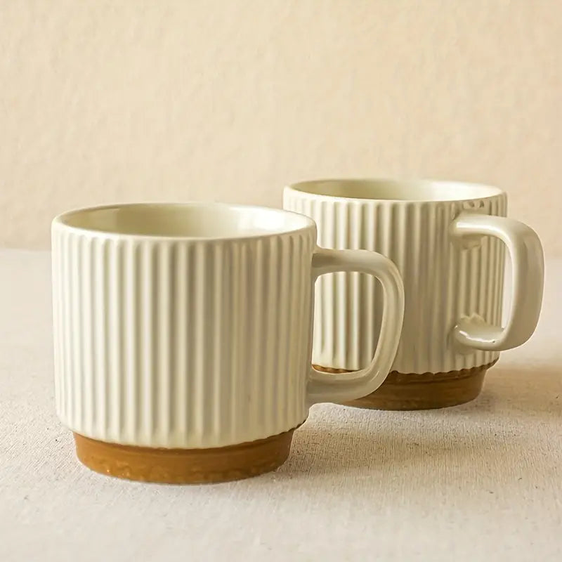 Creative Striped Ceramic Mug for Tea and Coffee